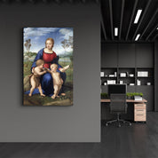 Raphael's Madonna of the Goldfinch (1505–1506) | Glass Wall Art - Artdesigna