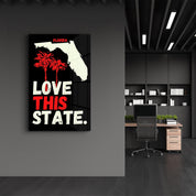 Florida Love This State | Glass Wall Art - Artdesigna