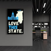 Love This State Illinois | Glass Wall Art - Artdesigna