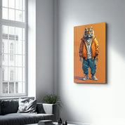 Stylish Tiger - Glass Wall Art - Artdesigna