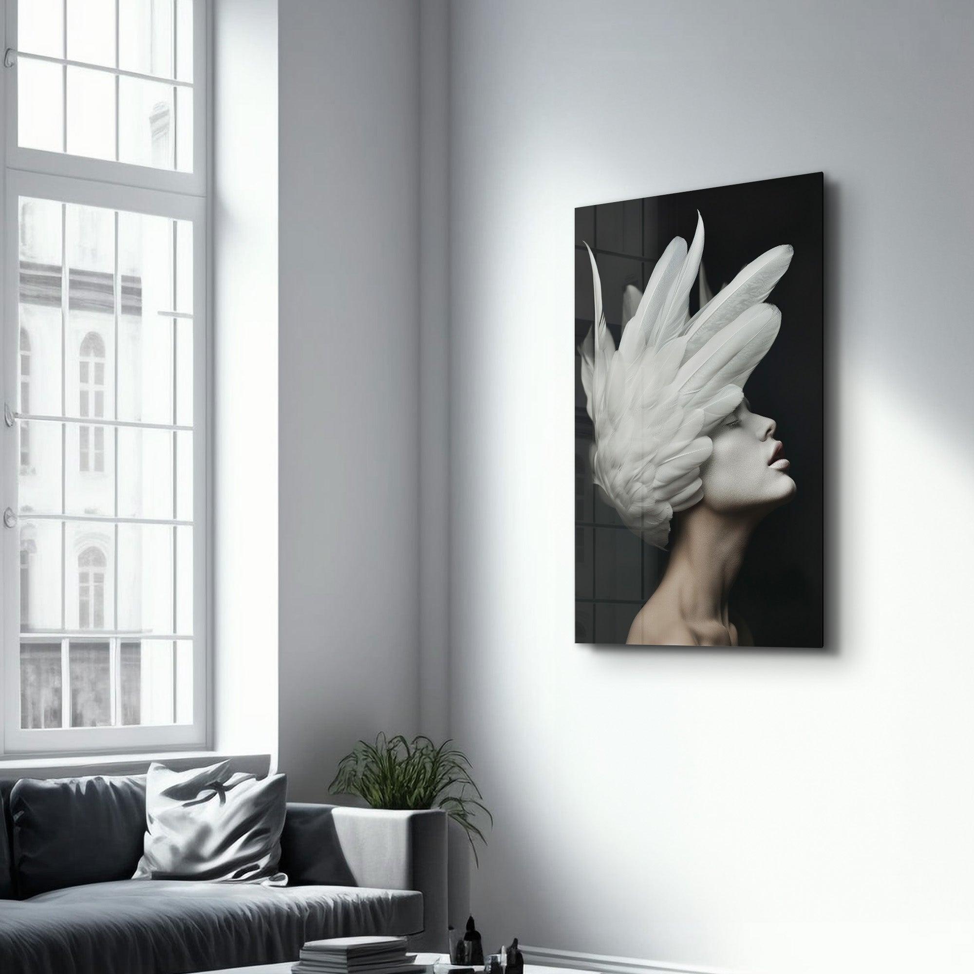 Angel Head - Contemporary Glass Wall Art - Artdesigna