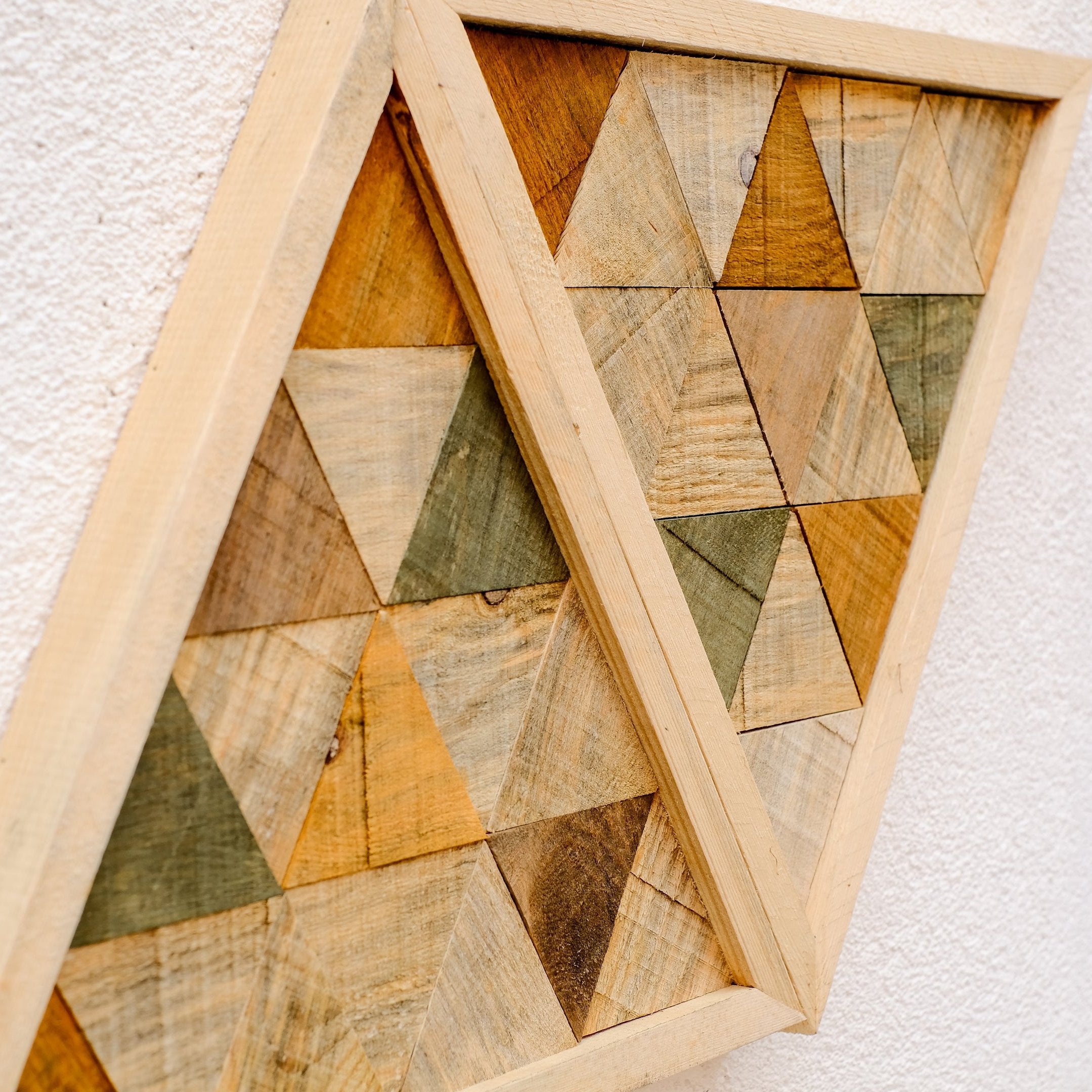 ・"Triangular-Rustic"・Premium Wood Handmade Wall Sculpture - Limited Edition