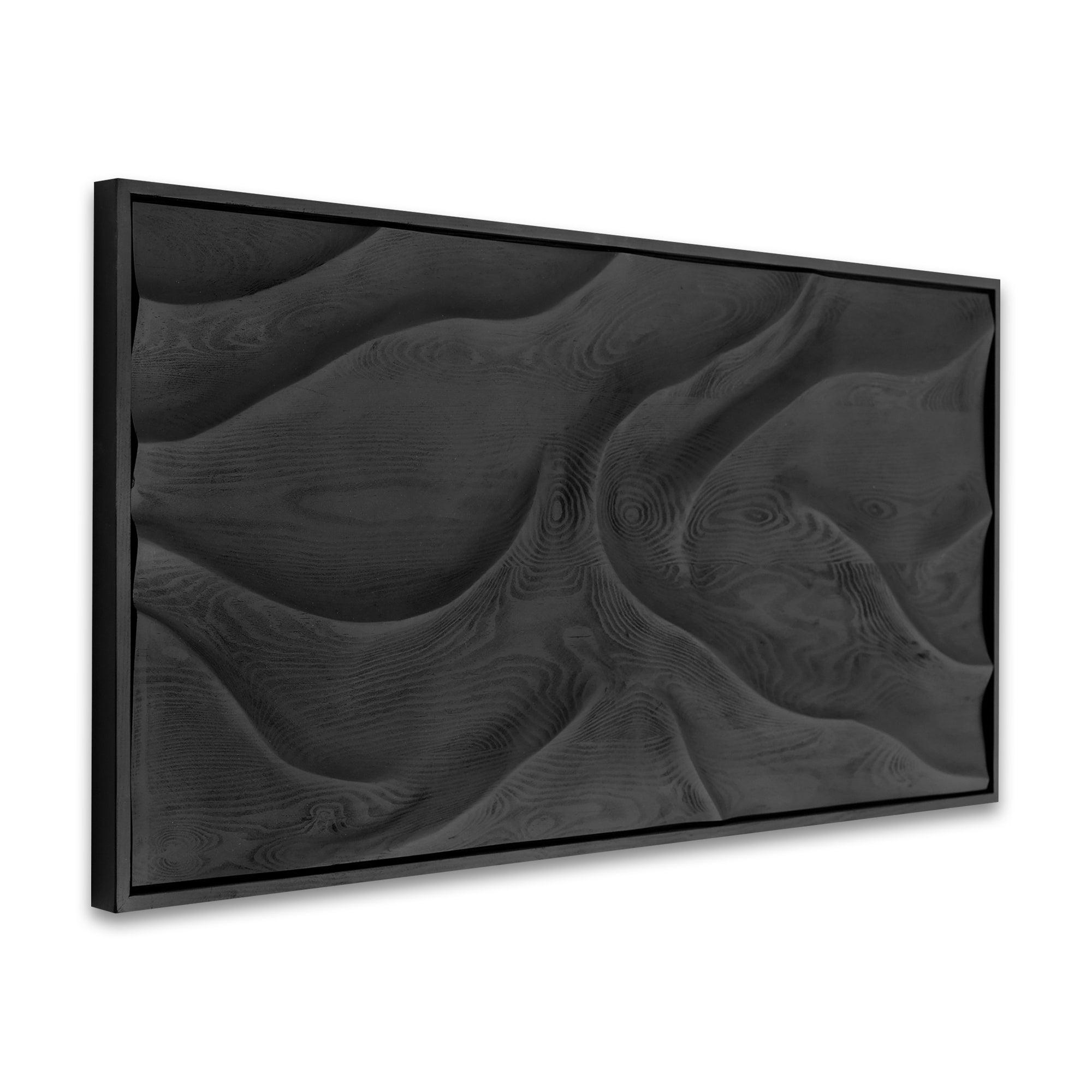 Black Wave | Premium Wood Handmade Wall Sculpture - Limited Edition - Artdesigna