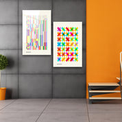 ."Bauhaus Rainbow Duo". Contemporary Gallery Collection Glass Wall Art - ArtDesigna Glass Printing Wall Art