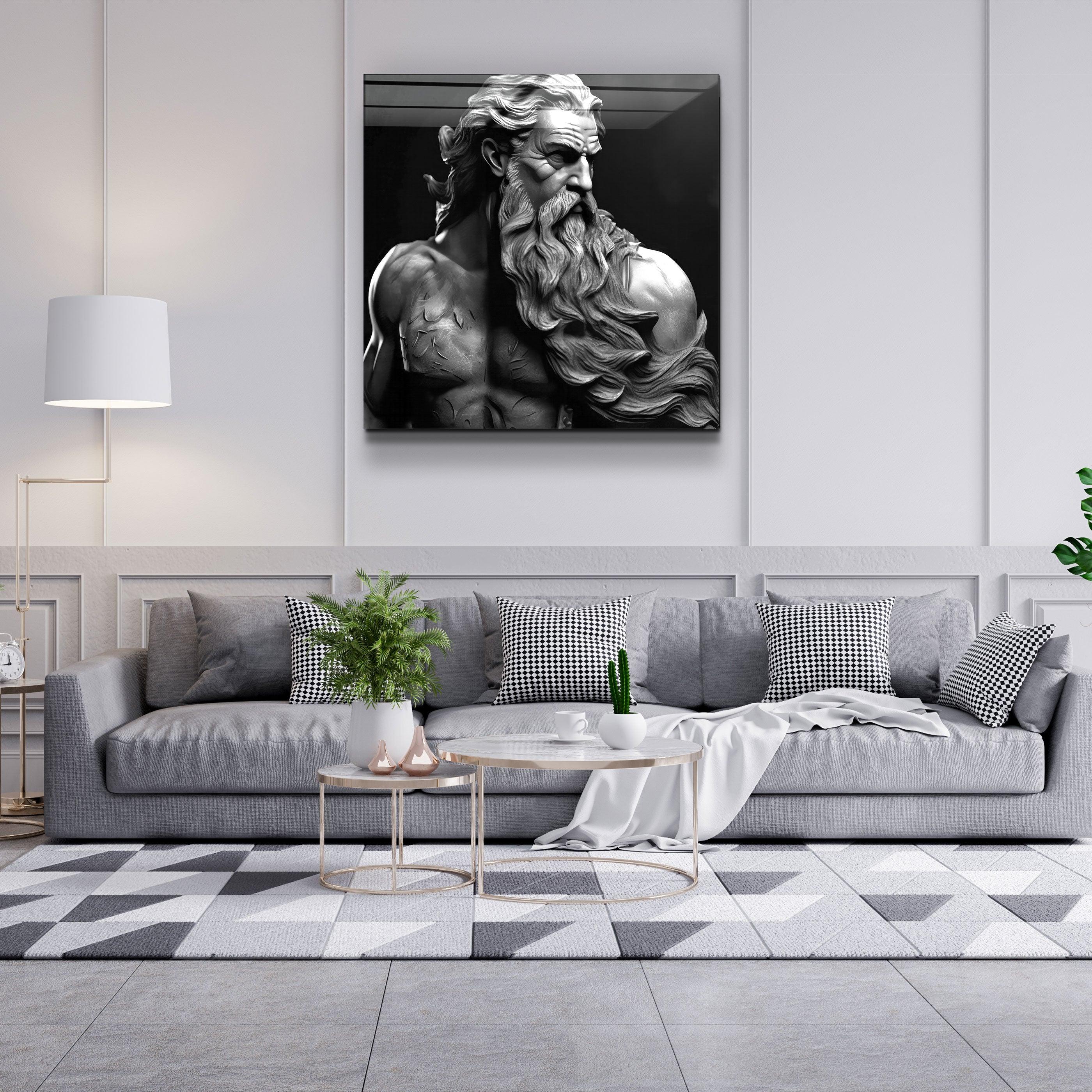 ."Zeus Myth". Designers Collection Glass Wall Art - ArtDesigna Glass Printing Wall Art