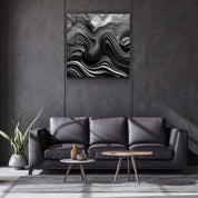 ."Grey Layers". Designers Collection Glass Wall Art - ArtDesigna Glass Printing Wall Art