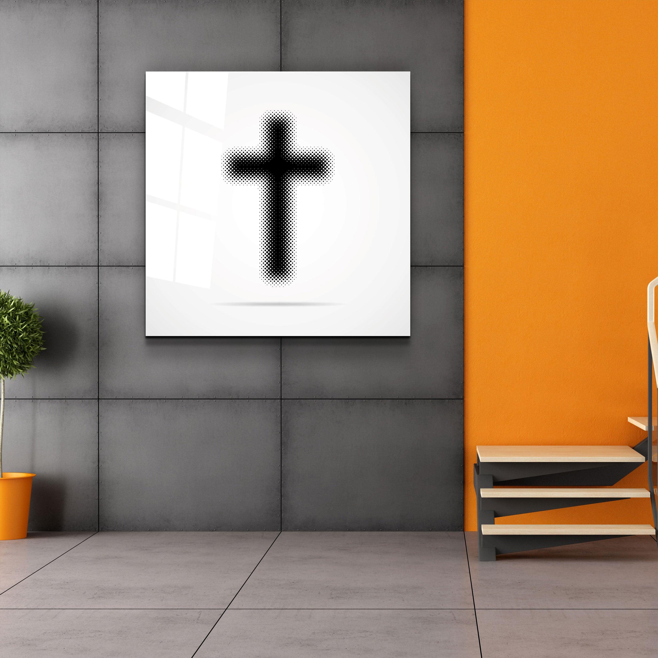 ."Dotted Cross". Designers Collection Glass Wall Art - ArtDesigna Glass Printing Wall Art