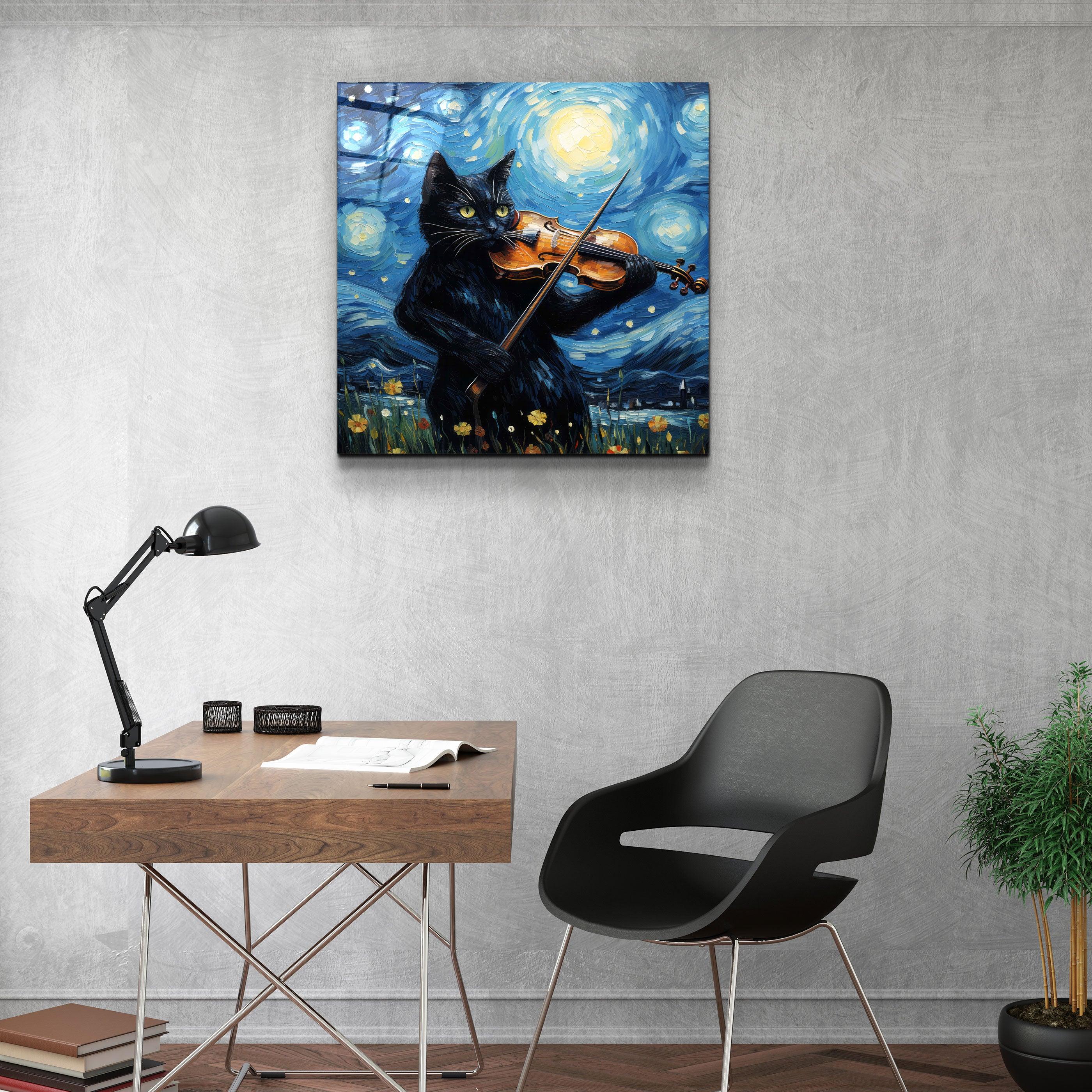 ."Van Gogh's Cat". Designers Collection Glass Wall Art - ArtDesigna Glass Printing Wall Art