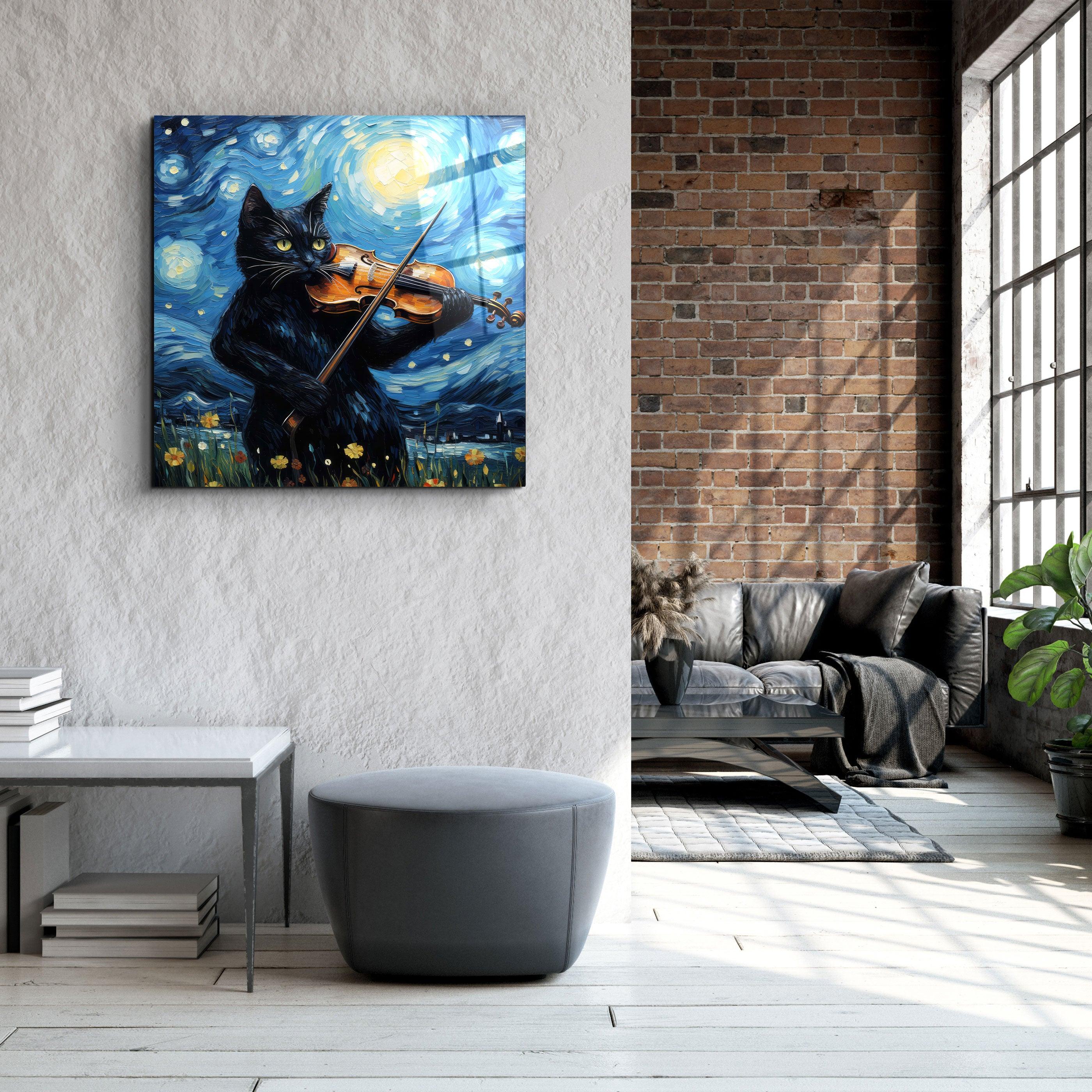 ."Van Gogh's Cat". Designers Collection Glass Wall Art - ArtDesigna Glass Printing Wall Art