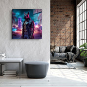 ."Cyberpunk Style - Dog". Designers Collection Glass Wall Art - ArtDesigna Glass Printing Wall Art