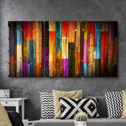 ・"Painted Wood - Trio"・Glass Wall Art - ArtDesigna Glass Printing Wall Art