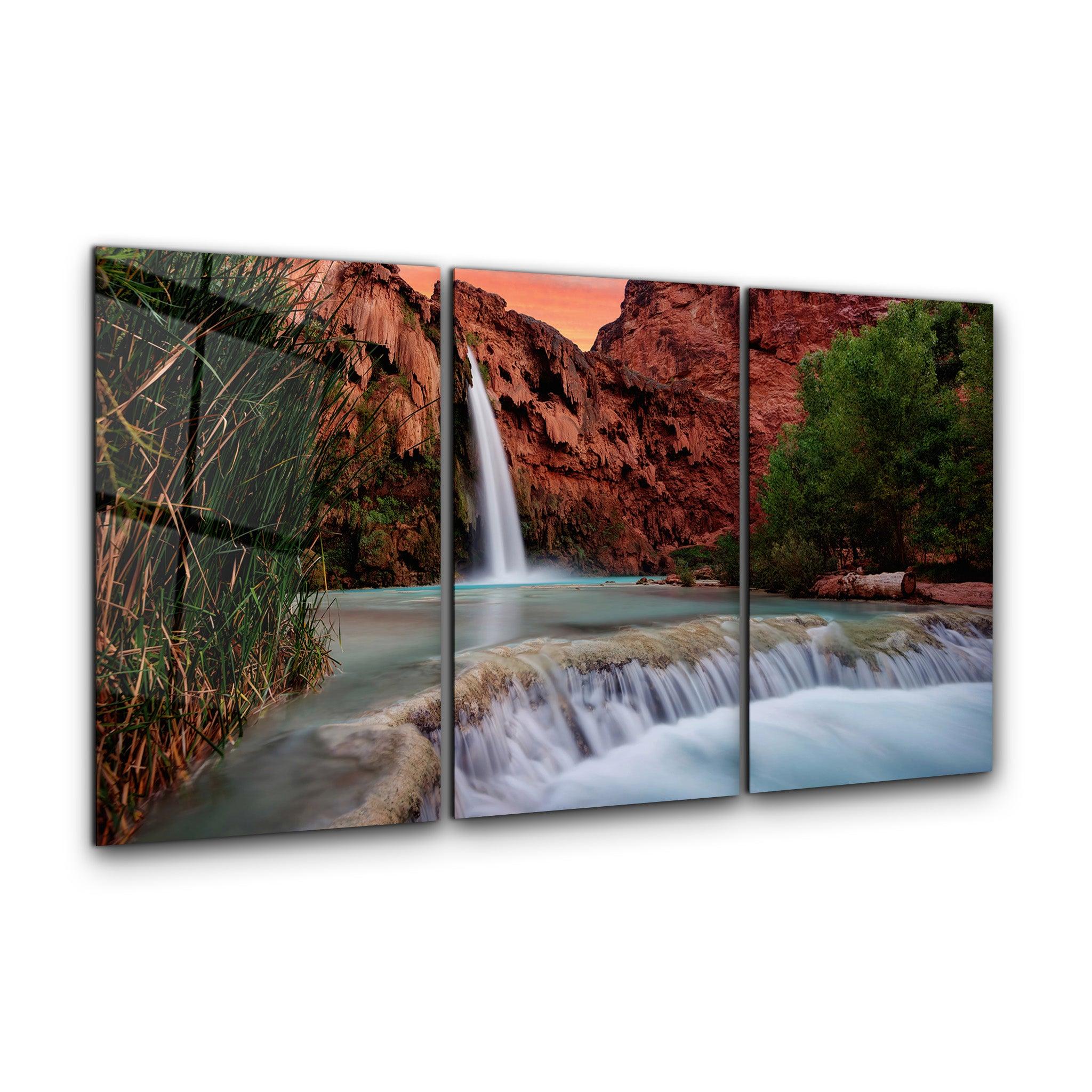 ・"Waterfall - Trio"・Glass Wall Art - ArtDesigna Glass Printing Wall Art