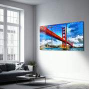 ・"Golden Gate Bridge - Trio"・Glass Wall Art - ArtDesigna Glass Printing Wall Art