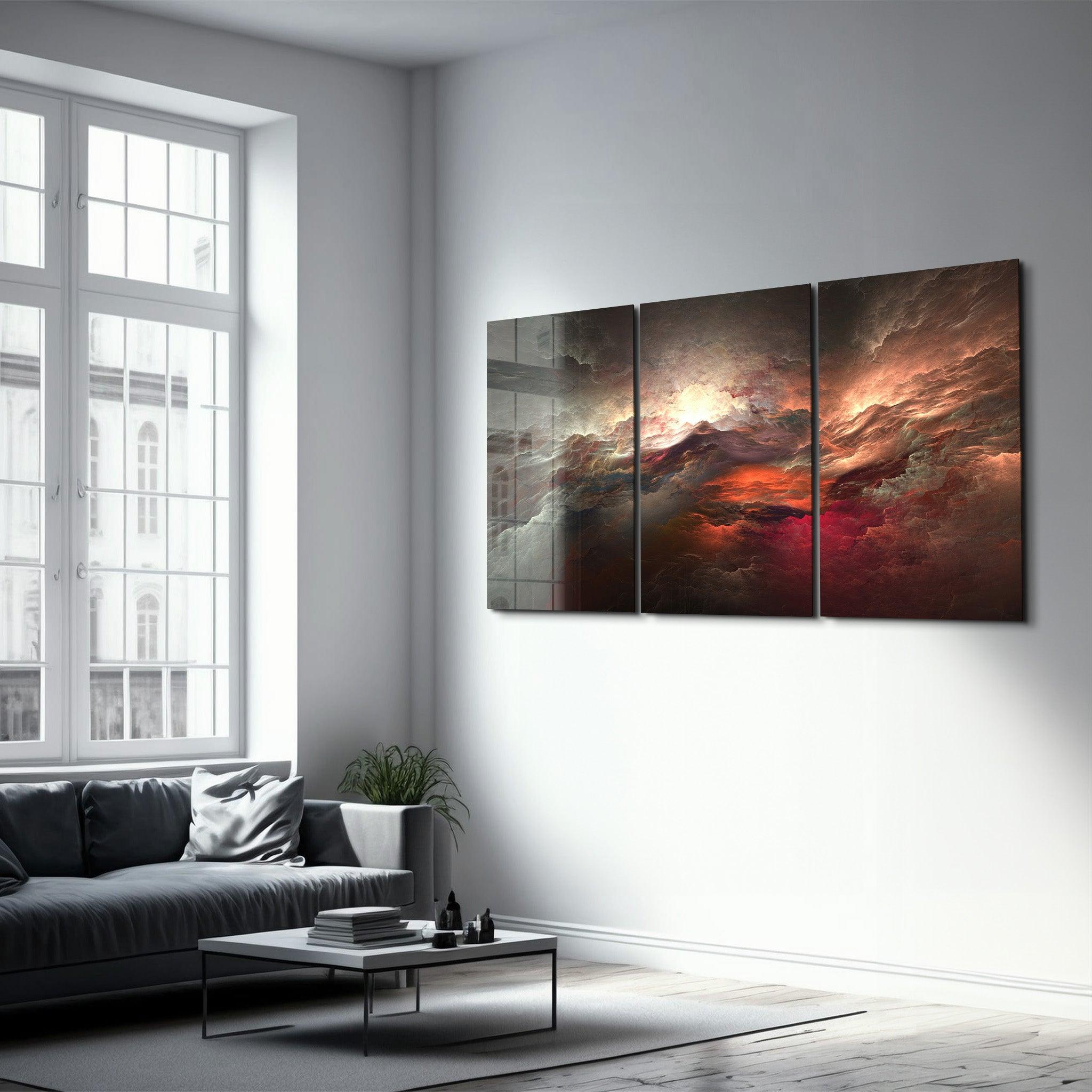 ・"Red Sky - Trio"・Glass Wall Art - ArtDesigna Glass Printing Wall Art