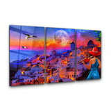 Dream Town Trio | Glass Wall Art