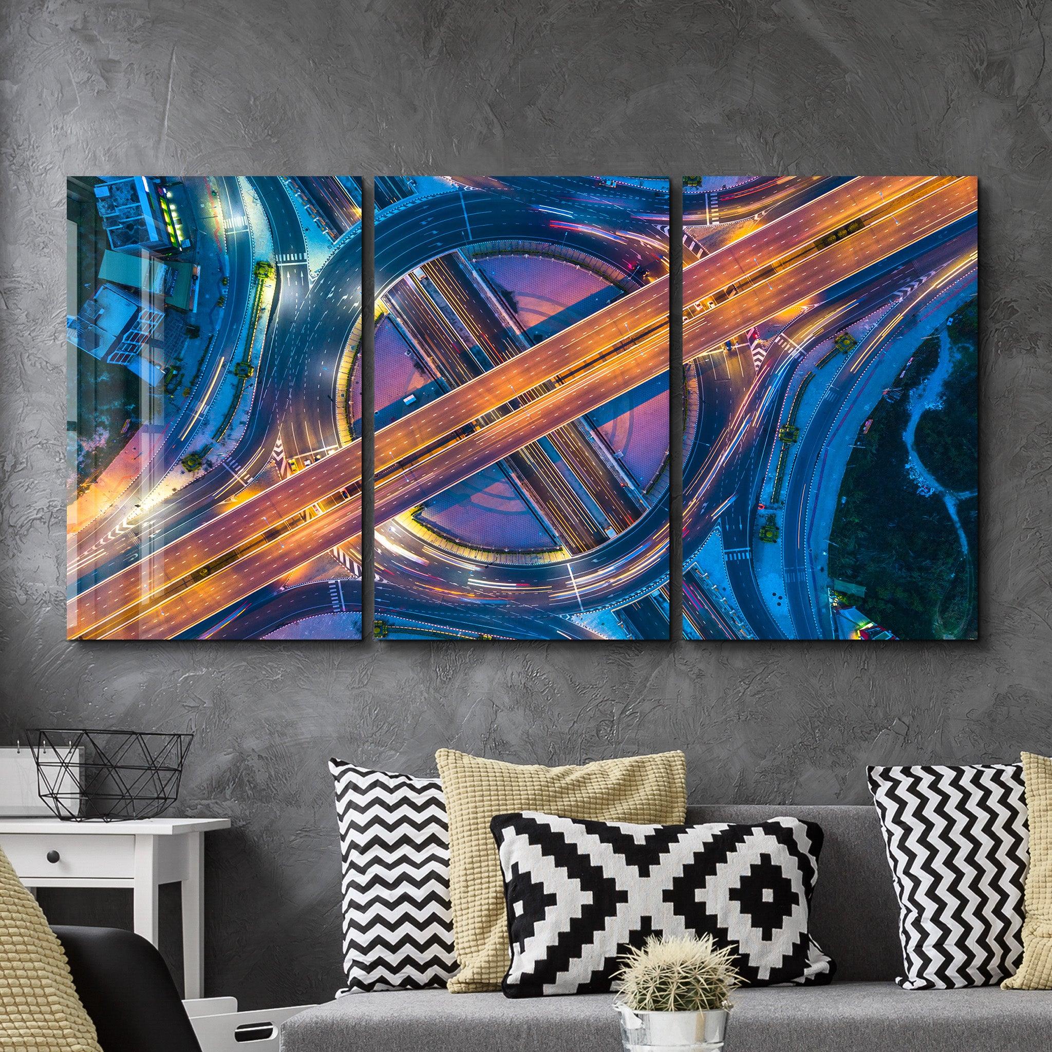 ・"Intersection - Trio"・Glass Wall Art - ArtDesigna Glass Printing Wall Art