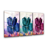 Tulips Trio | Glass Wall Art