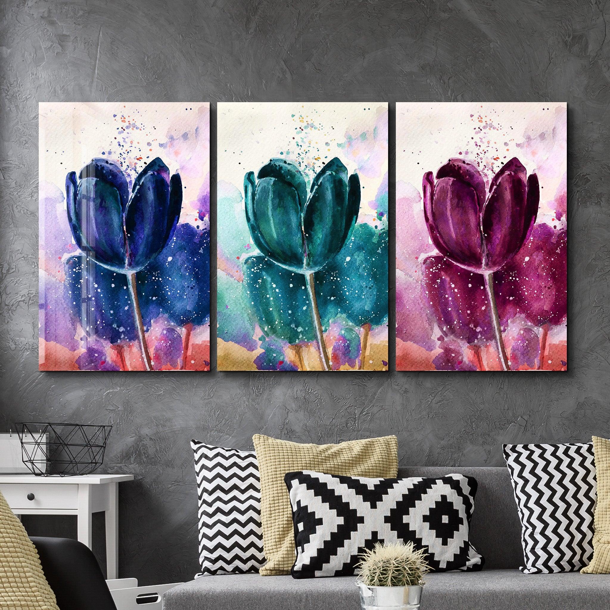 ・"Tulips - Trio"・Glass Wall Art - ArtDesigna Glass Printing Wall Art