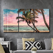 ・"Palm Beach Retro Filter - Trio"・Glass Wall Art - ArtDesigna Glass Printing Wall Art