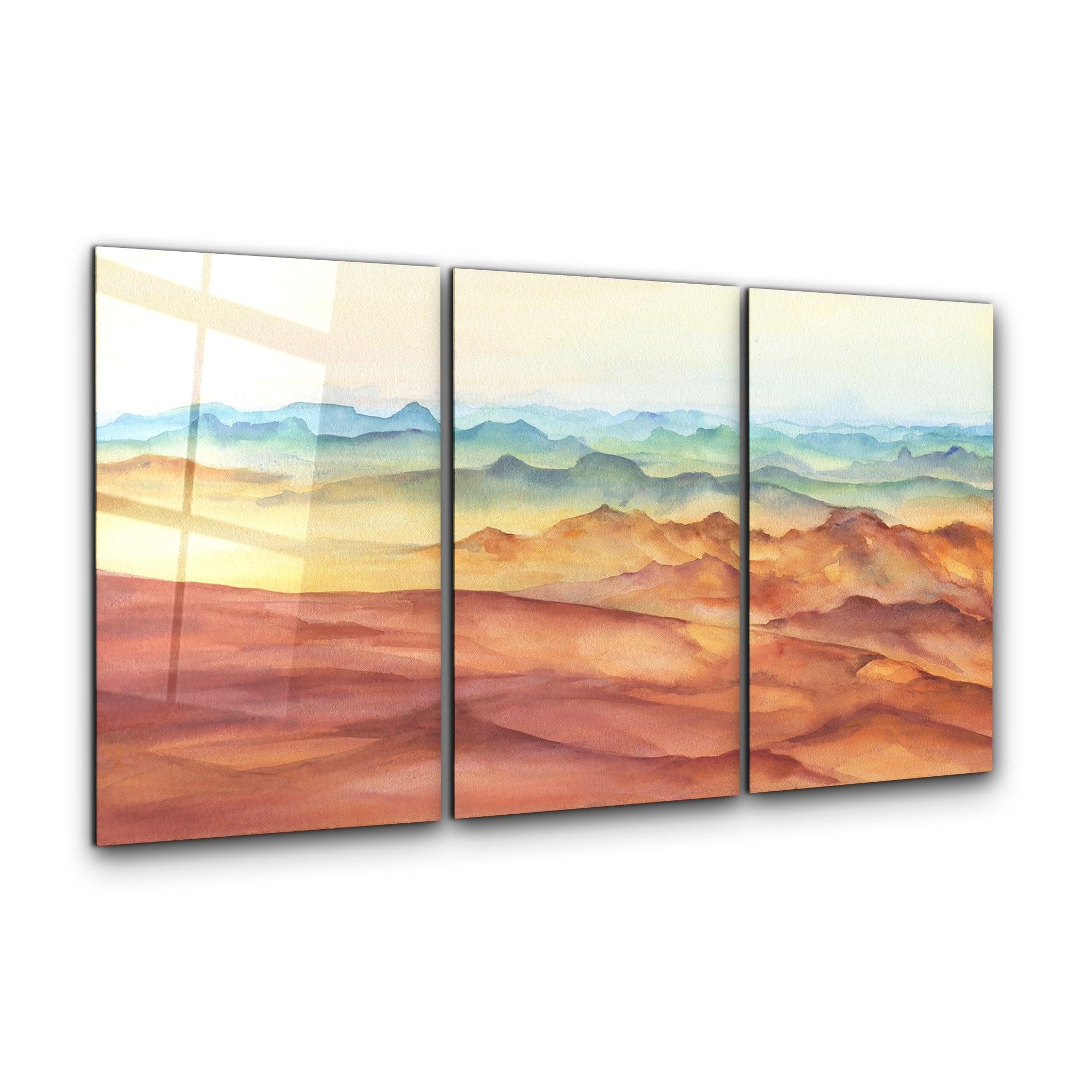 ・"Sand Sea - Trio"・Glass Wall Art - ArtDesigna Glass Printing Wall Art