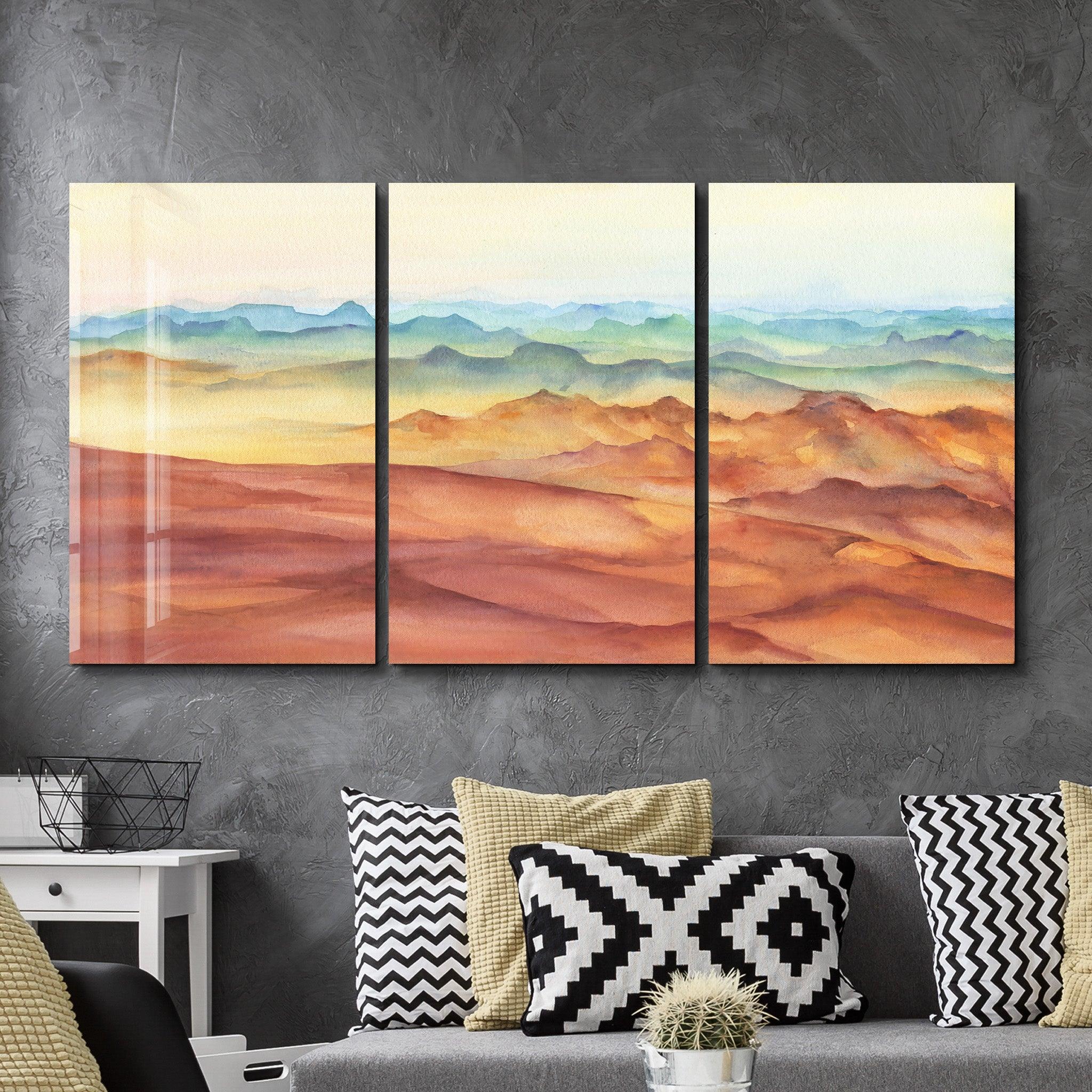 ・"Sand Sea - Trio"・Glass Wall Art - ArtDesigna Glass Printing Wall Art