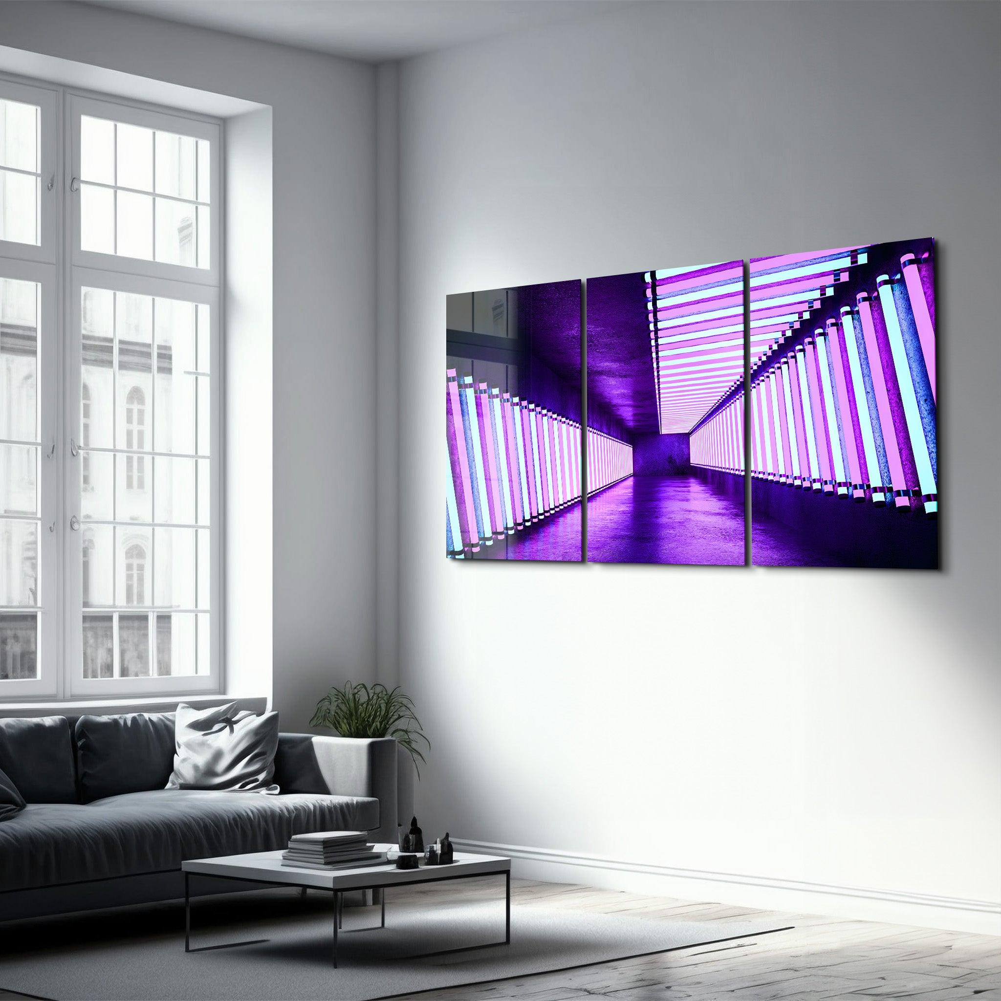 ・"Neon Road - Trio"・Glass Wall Art - ArtDesigna Glass Printing Wall Art