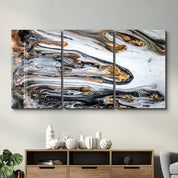 ・"Marble with Golden Dust V2 - Trio"・Glass Wall Art - ArtDesigna Glass Printing Wall Art