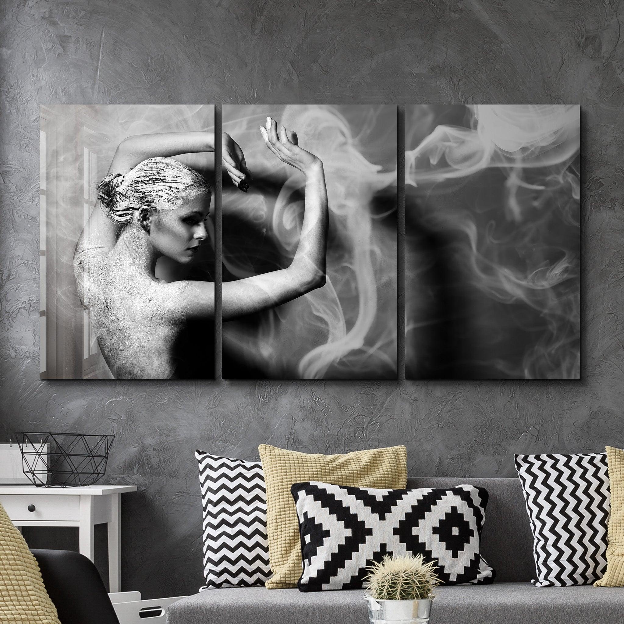 ・"Dancing with Smoke - Trio"・Glass Wall Art - ArtDesigna Glass Printing Wall Art