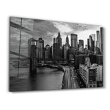 Empty Road in Downtown | Glass Wall Art