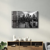 Empty Road in Downtown | Glass Wall Art