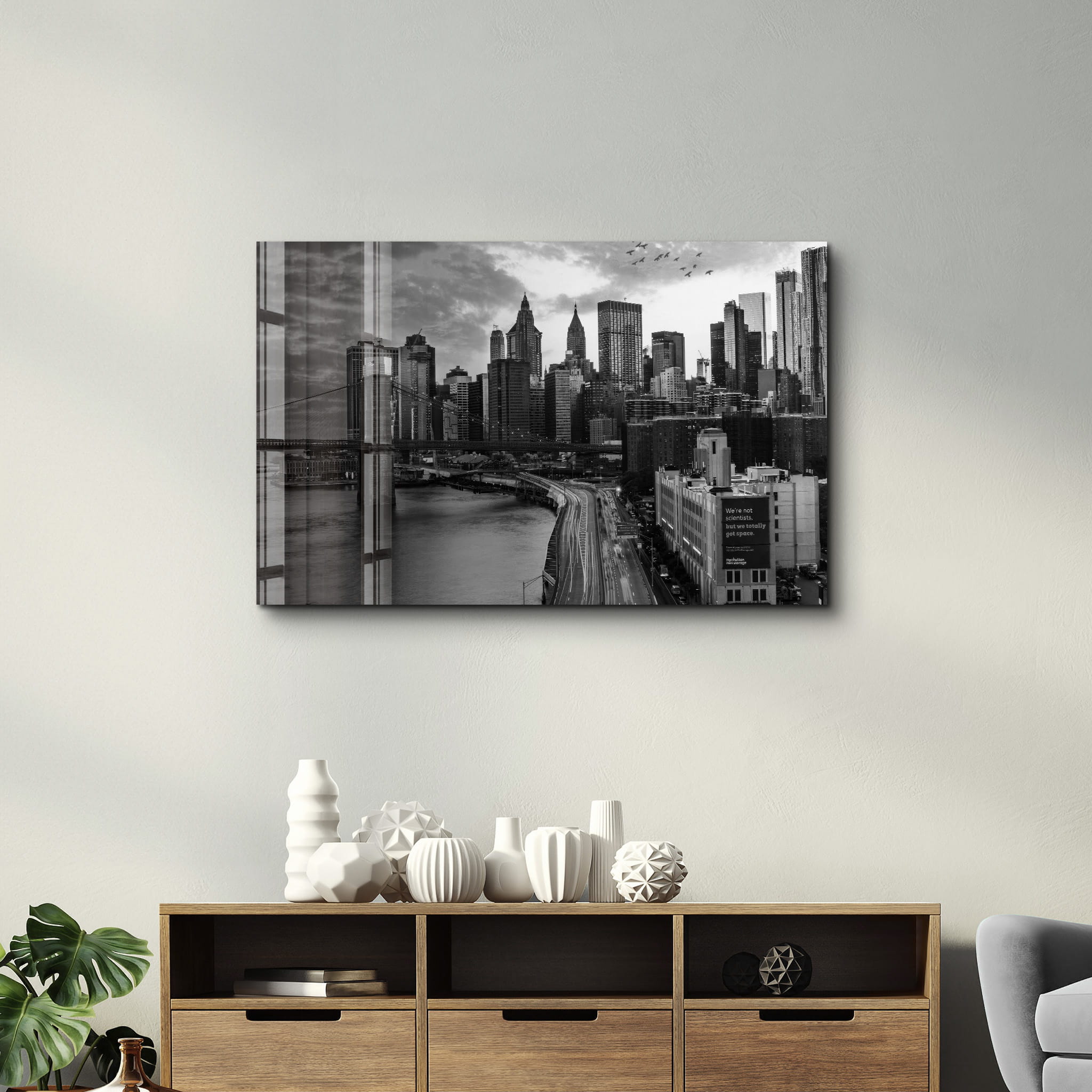 Empty Road in Downtown | Glass Wall Art