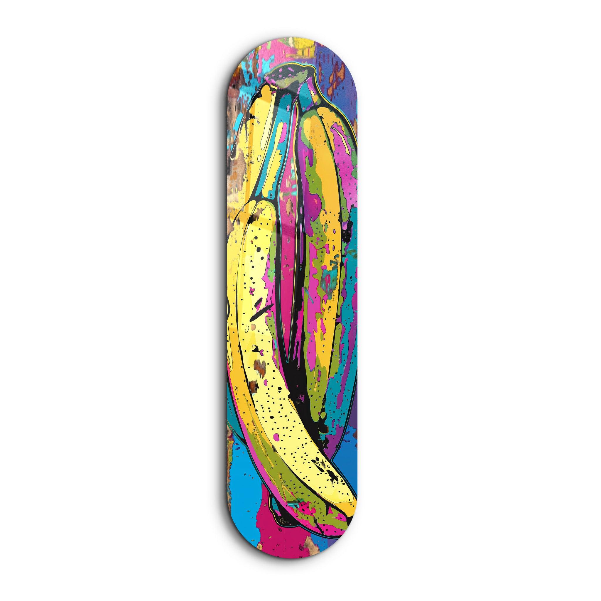 Bananas with Paint | Glass Wall Art - Artdesigna