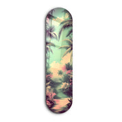 Retro Palm Heaven | Glass Wall Art - Artdesigna