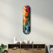 Abstract Paint Waves V1 | Glass Wall Art - Artdesigna