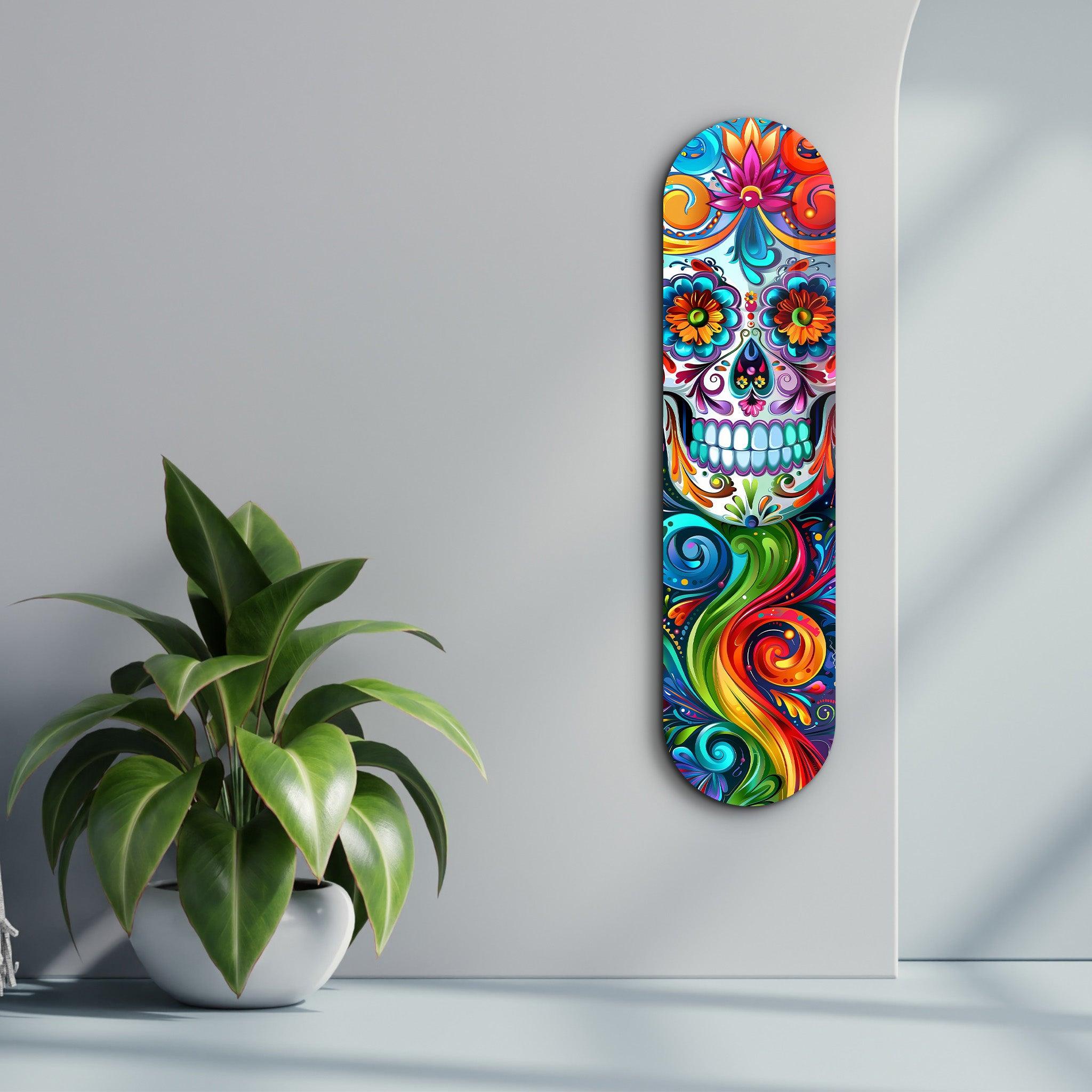 Lady Skull | Glass Wall Art - Artdesigna