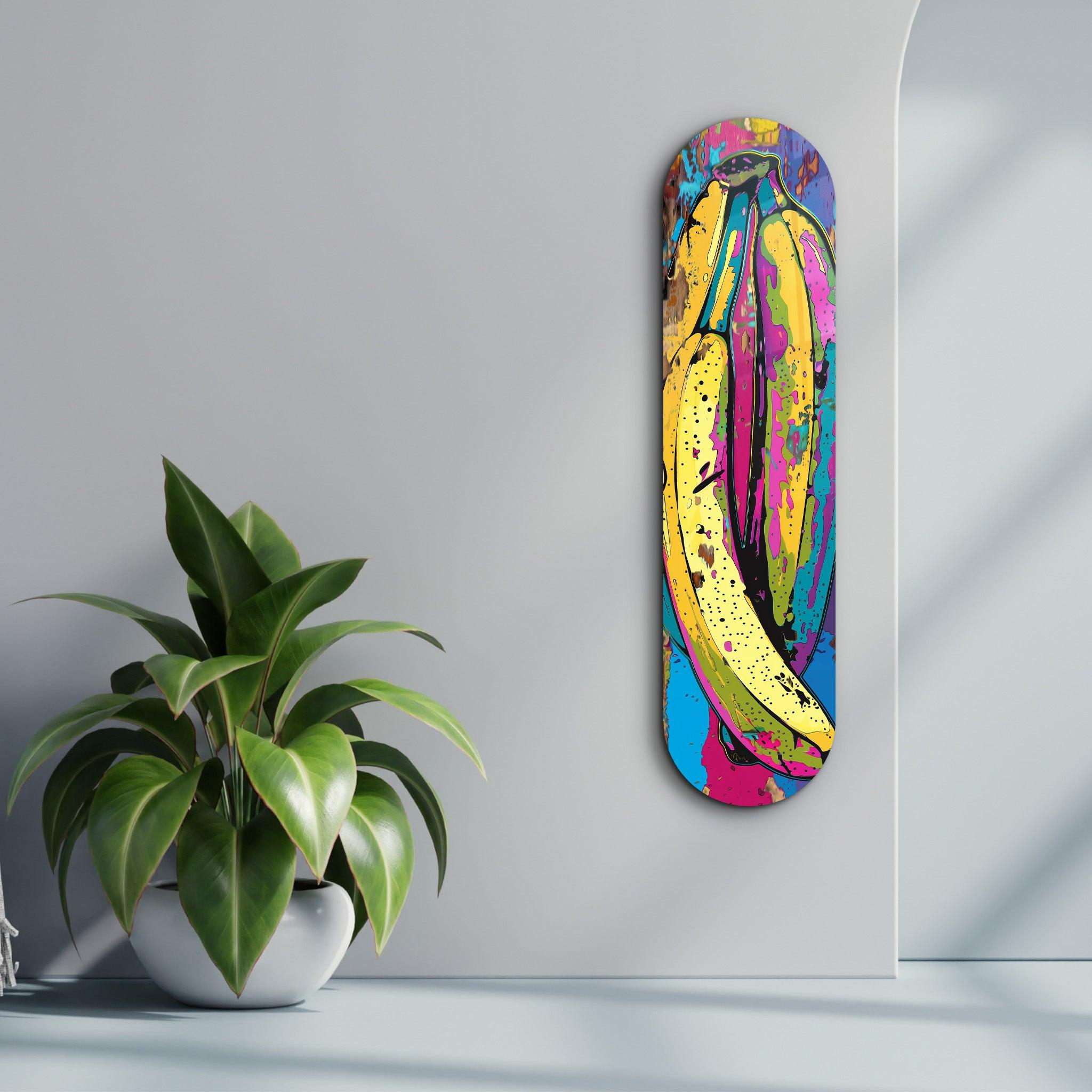 Bananas with Paint | Glass Wall Art - Artdesigna