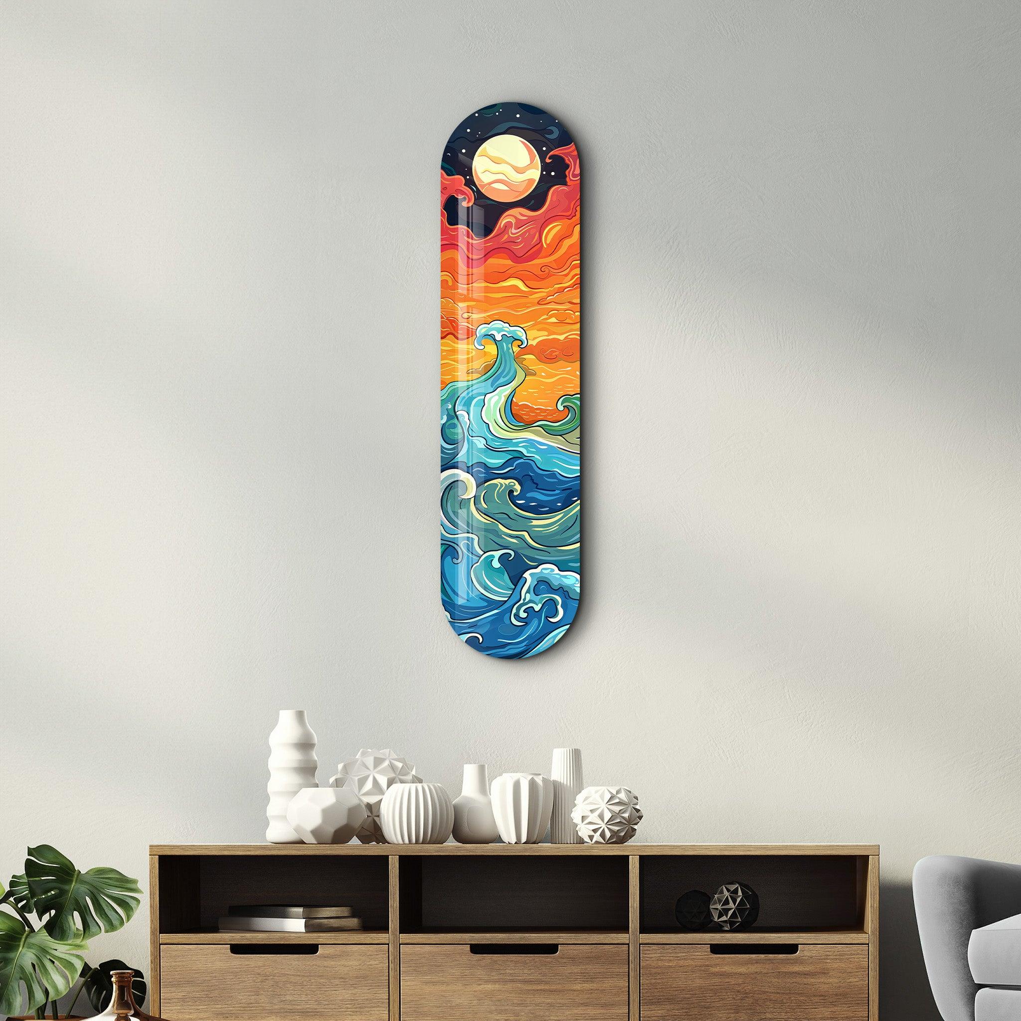 Ocean Waves V2 | Glass Wall Art - Artdesigna