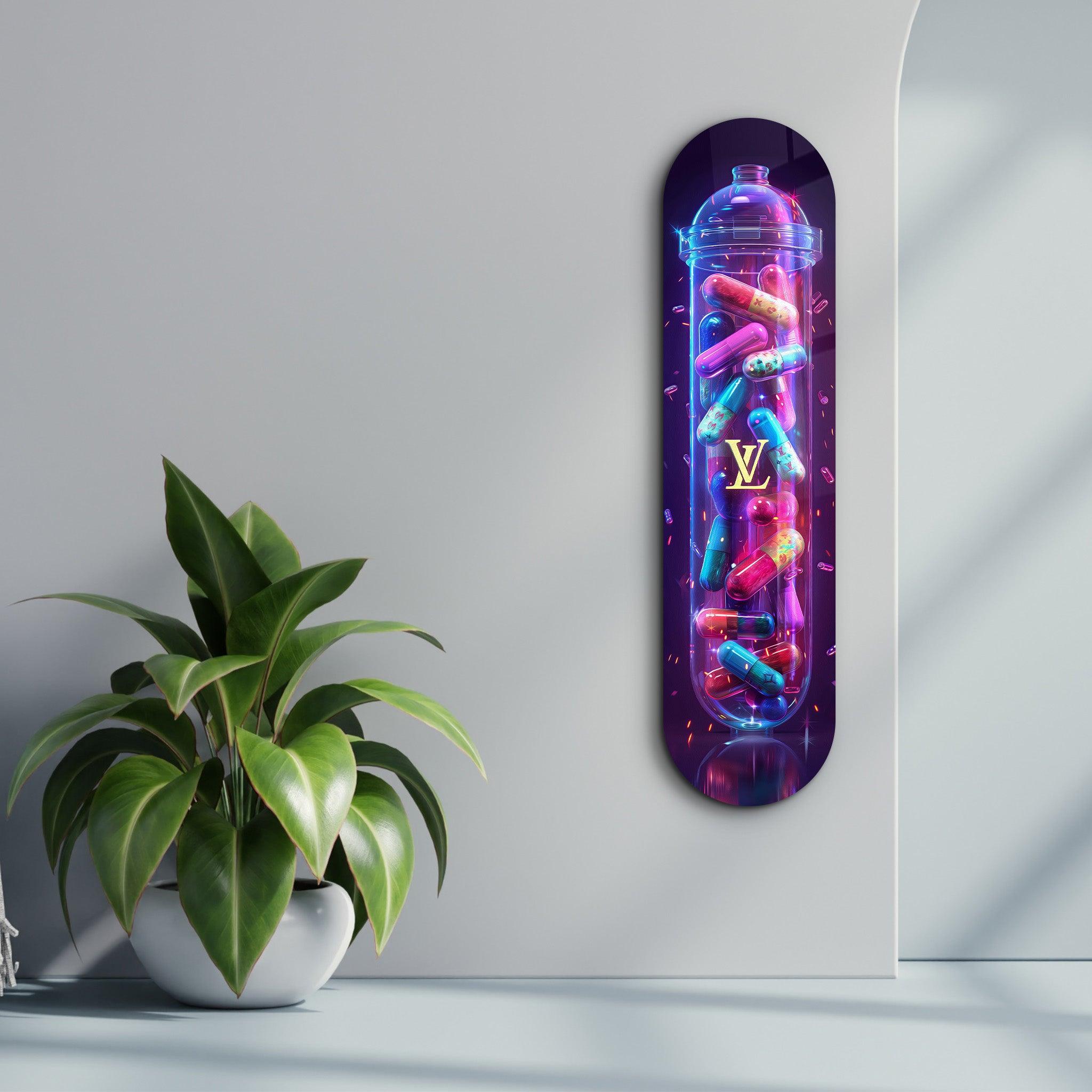 Colorful LV Tube| Glass Wall Art - Artdesigna