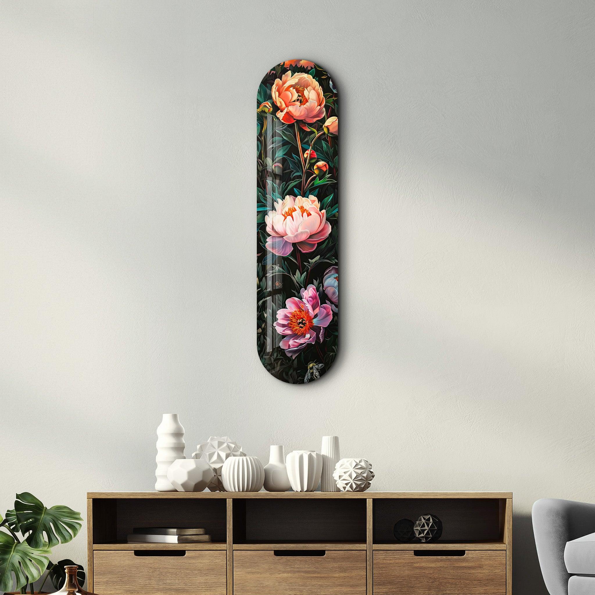 Flowers Painting V1 | Glass Wall Art - Artdesigna