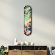 Retro Palm Heaven | Glass Wall Art - Artdesigna