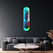 Ananas Lime Blue | Glass Wall Art - Artdesigna