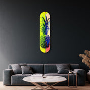 Ananas Lemon Beige | Glass Wall Art - Artdesigna