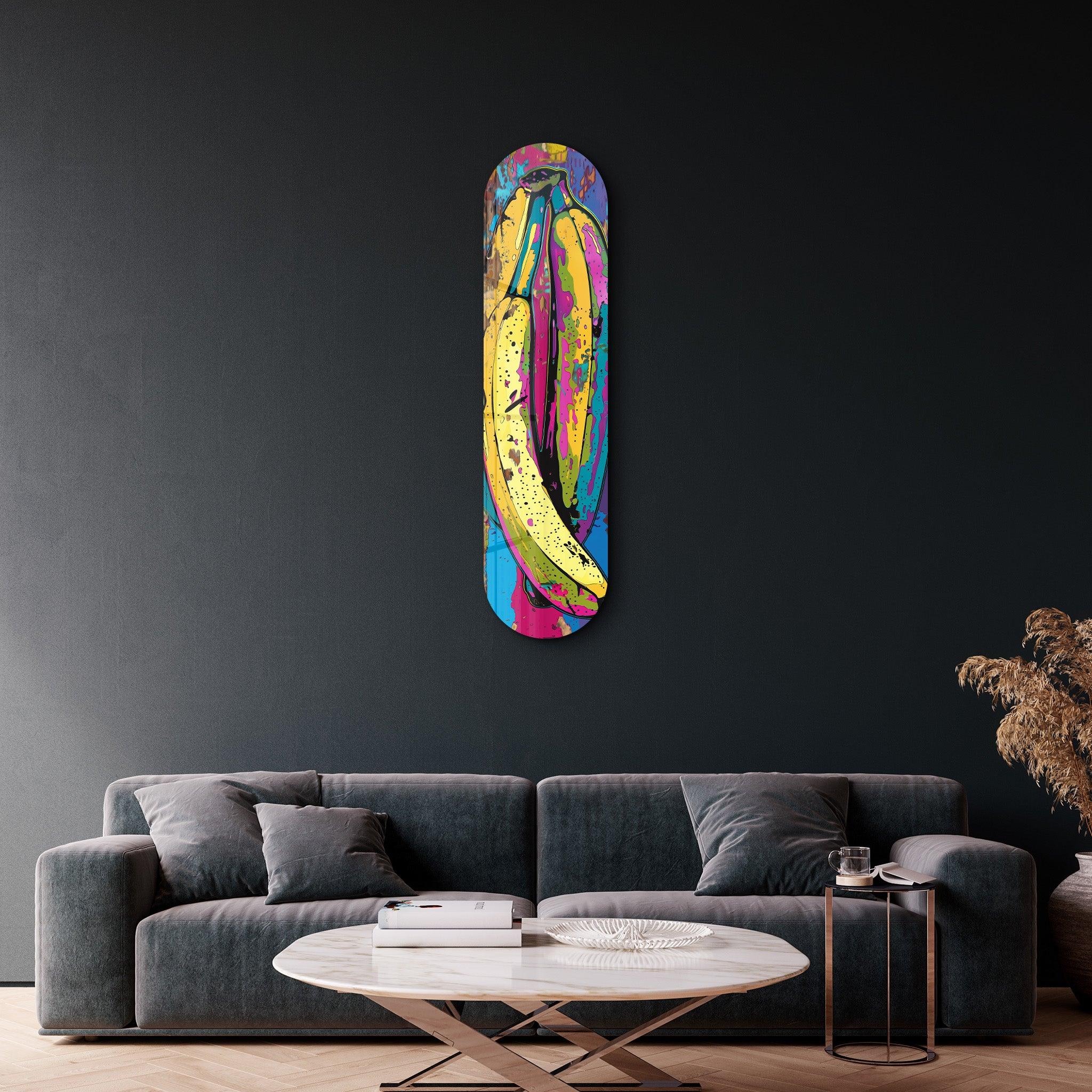 Bananas with Paint | Glass Wall Art - Artdesigna