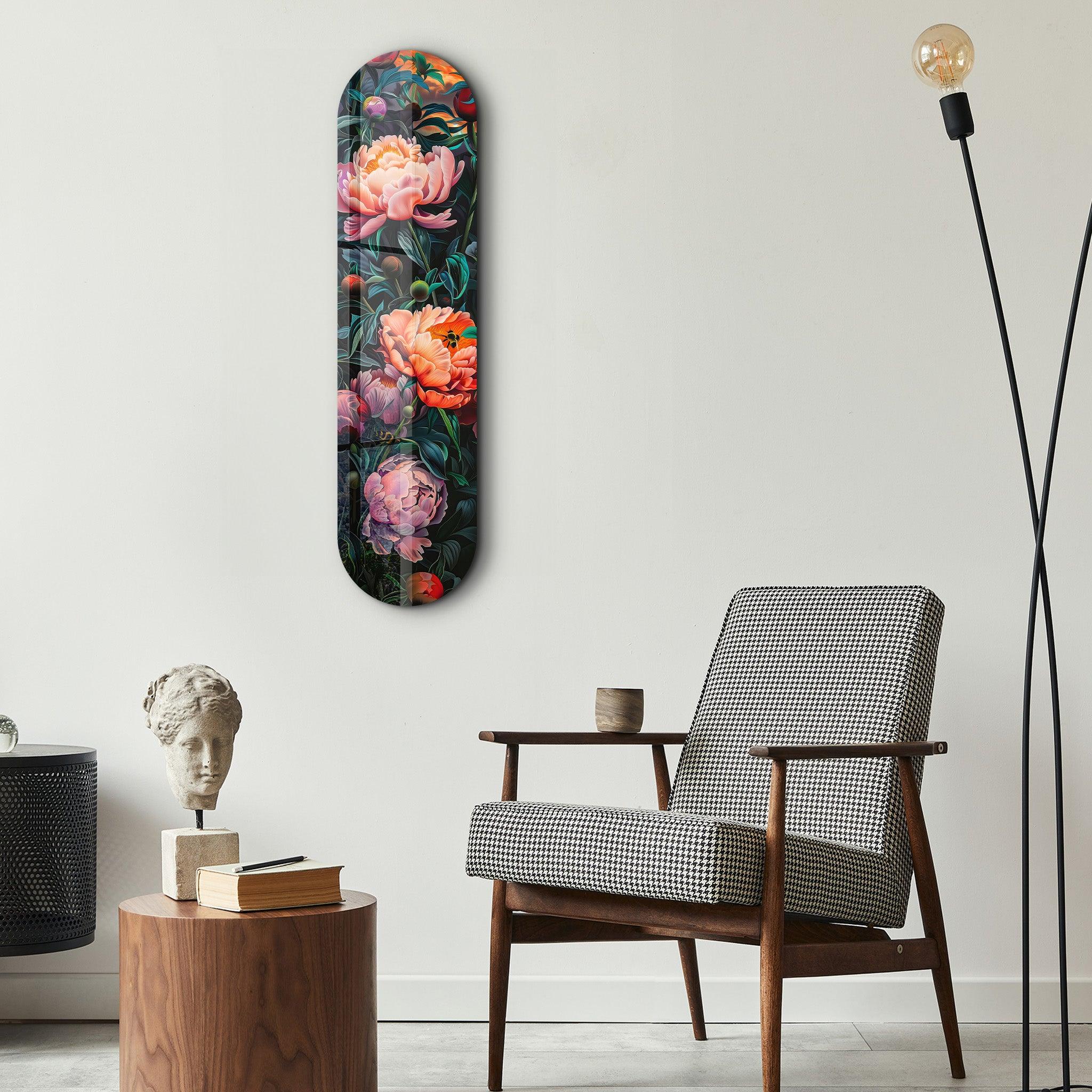 Flowers Painting V2 | Glass Wall Art - Artdesigna