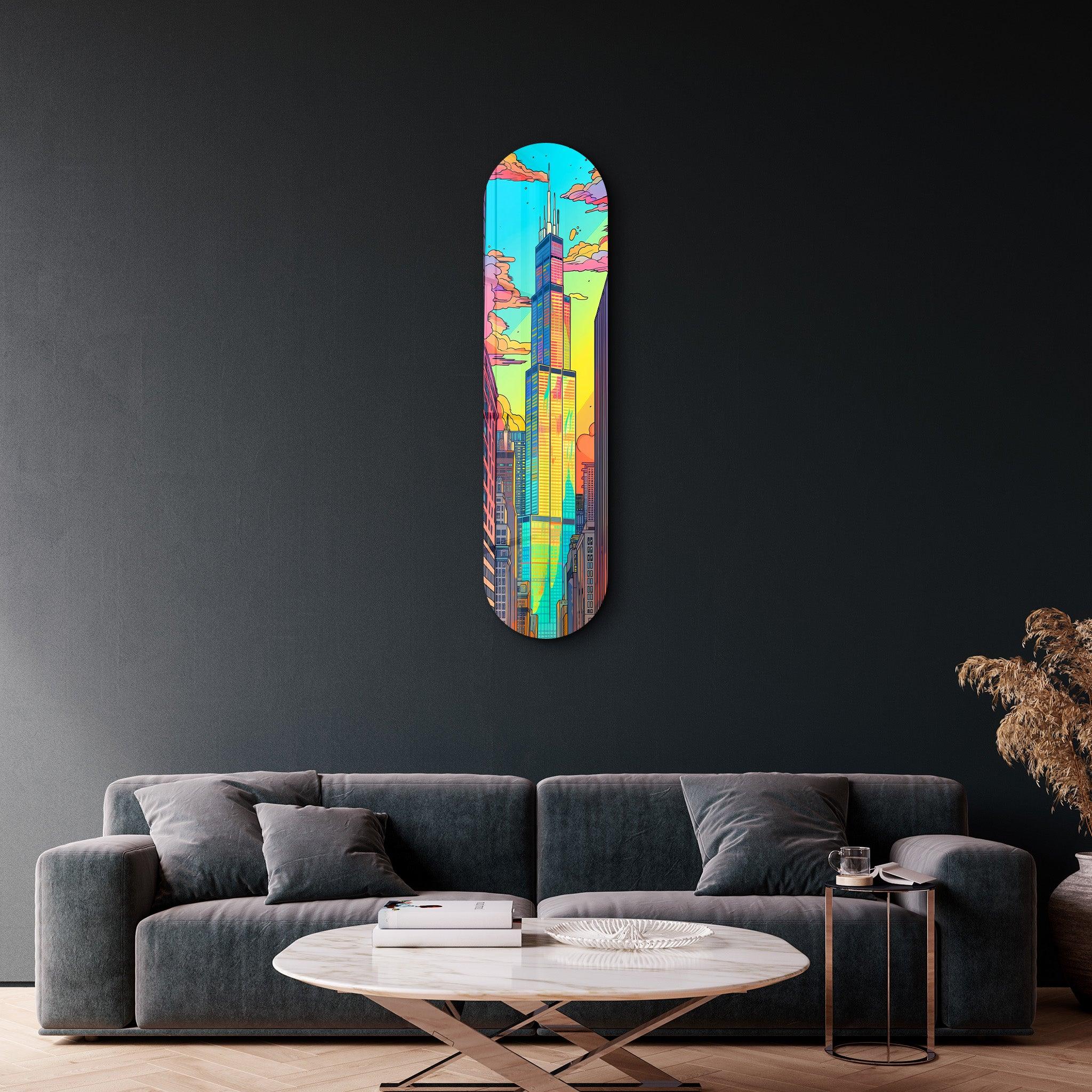 Chicago | Glass Wall Art - Artdesigna