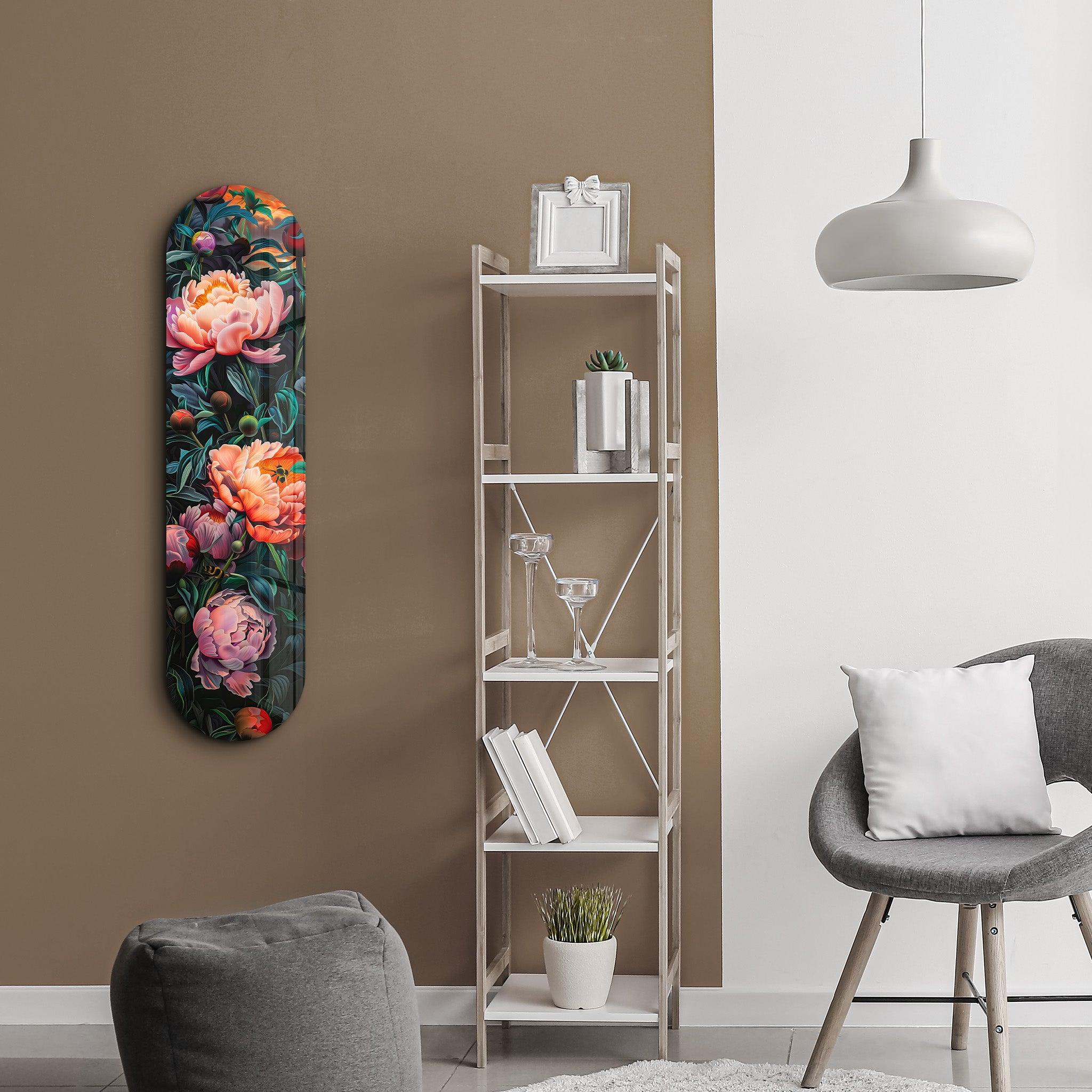 Flowers Painting V2 | Glass Wall Art - Artdesigna