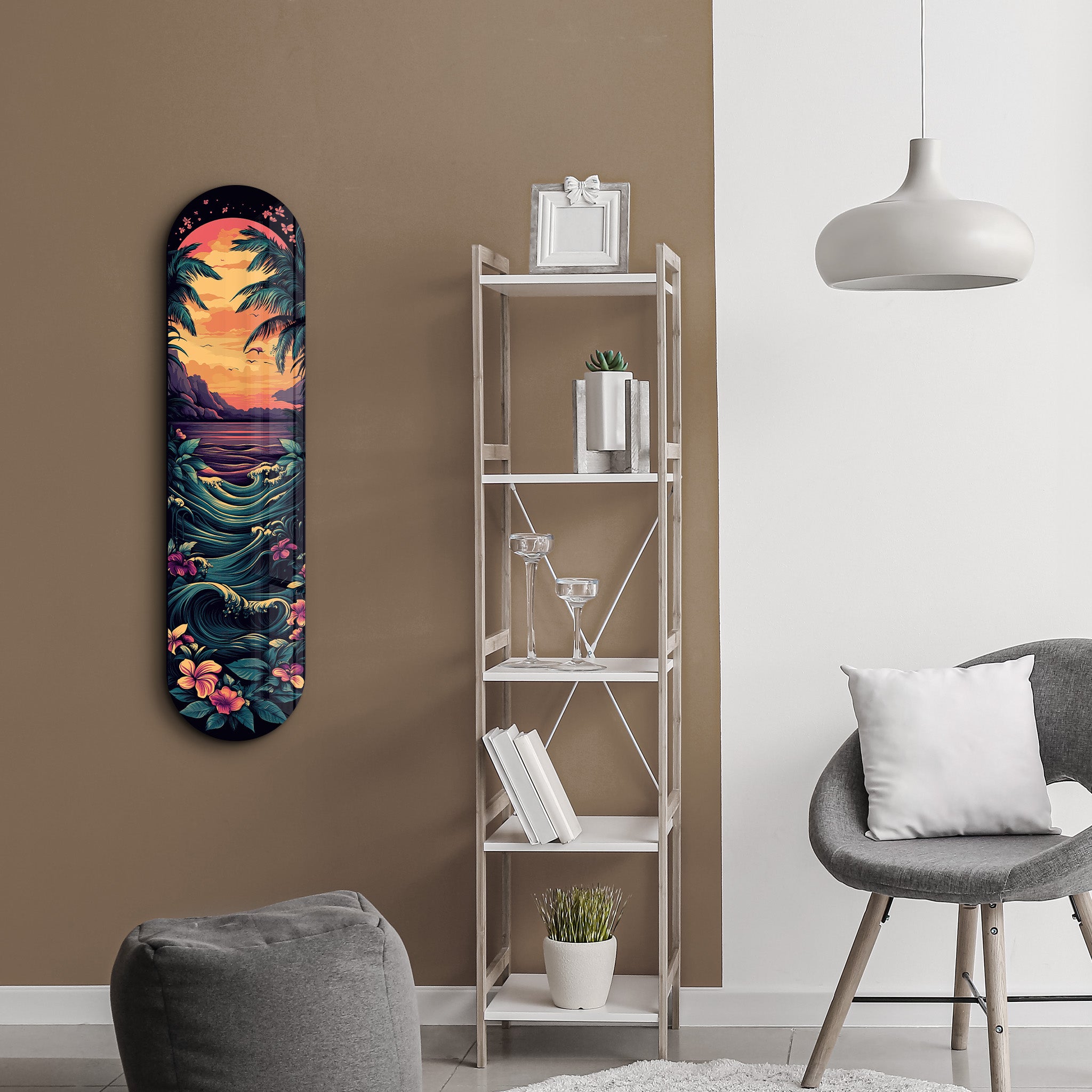 Hawaiian Scene 2 | Glass Wall Art - Artdesigna