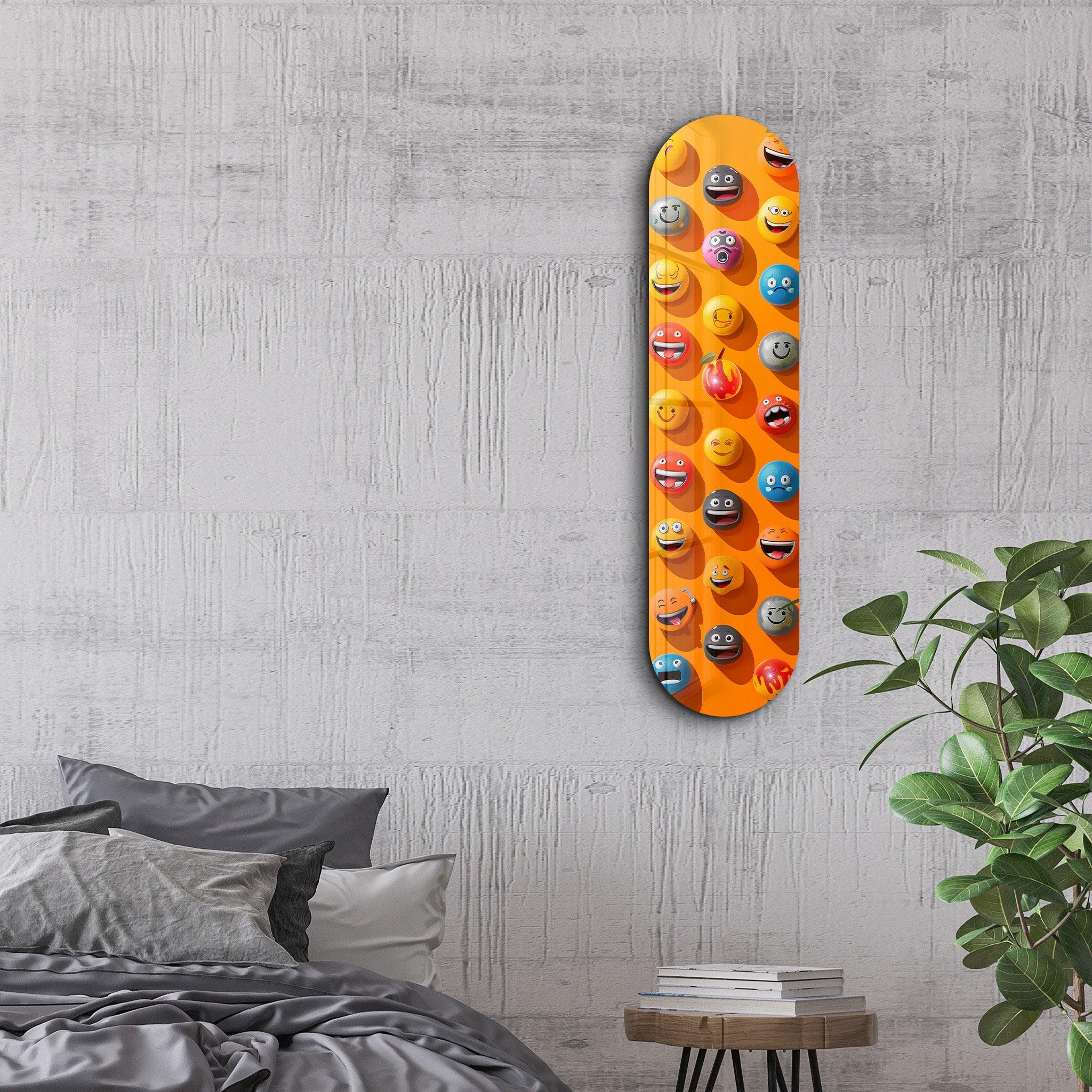 Lots of Smileys 3 | Glass Wall Art - Artdesigna