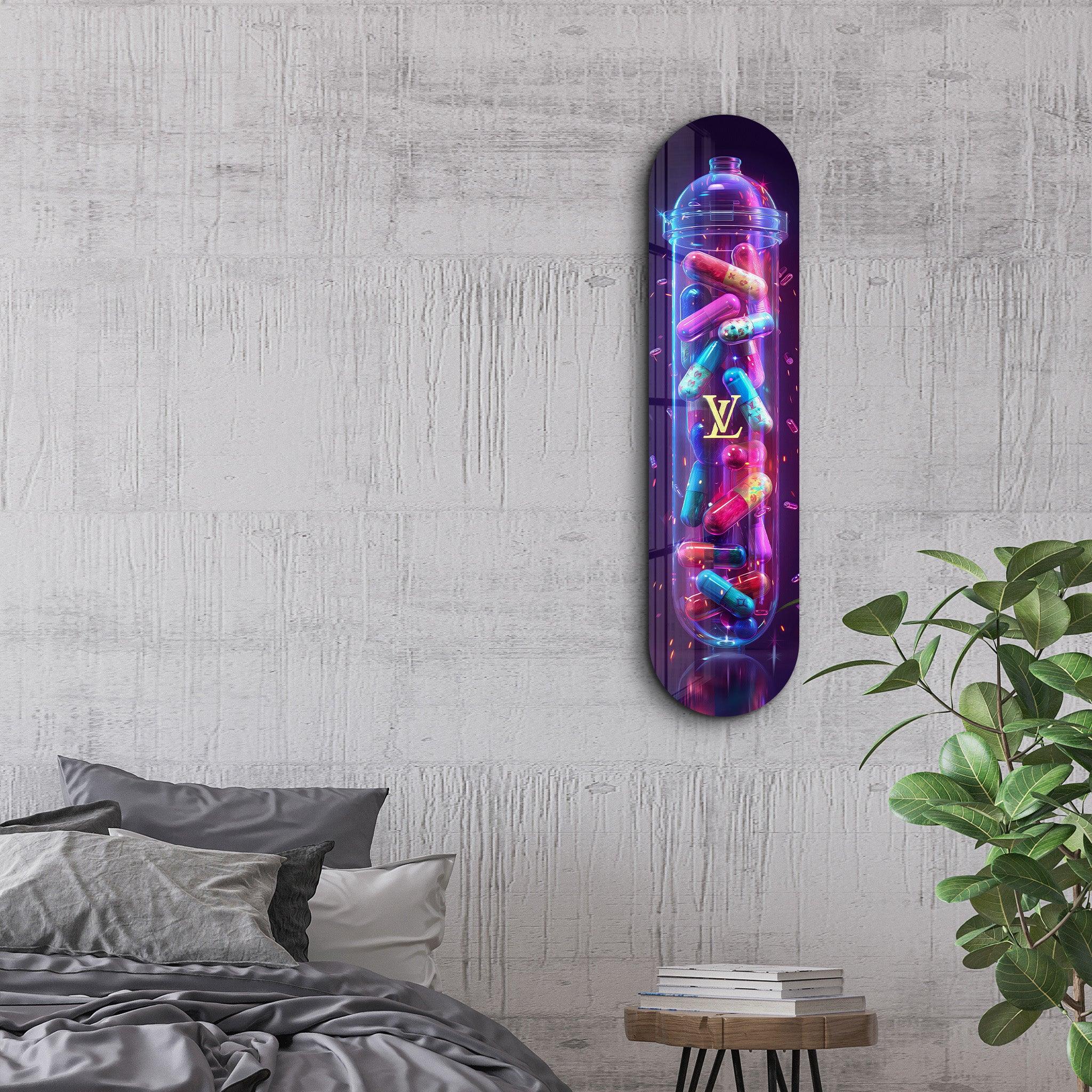 Colorful LV Tube| Glass Wall Art - Artdesigna