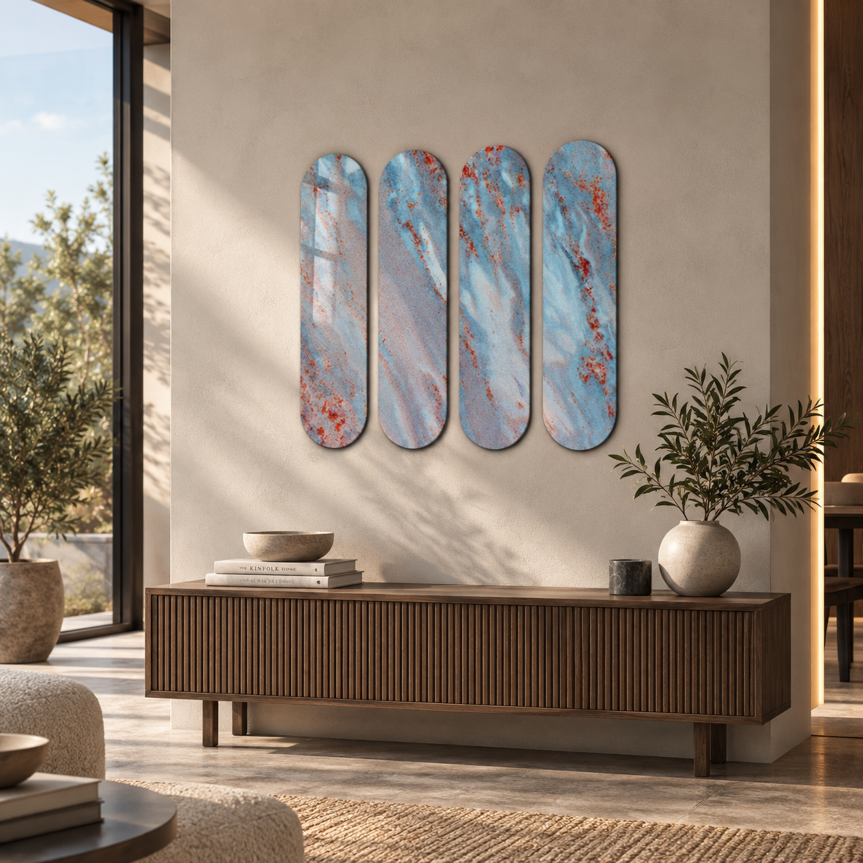 Arctic Rust Quad | Glass Wall Art